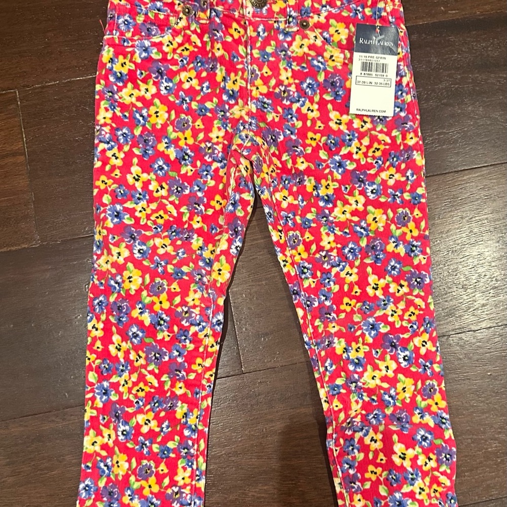 Ralph Lauren Red Floral Pants